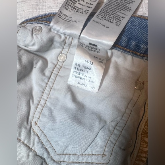 Levi's 501® Women's High Rise Jean Shorts Light Wash Denim Distressed Size 33 - Picture 6 of 8